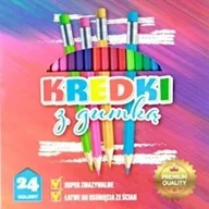 Przybory szkolne - Kredki ołówkowe z gumką 24 kolory - miniaturka - grafika 1