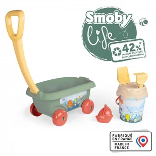 SMOBY Zestaw do piasku Wózek Wiaderko Grabki Ekologiczny - Zabawki do piasku - miniaturka - grafika 5
