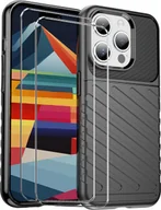 Etui i futerały do telefonów - zestaw ochronny 2w1 dla Apple iPhone 7 / 8 / SE 2 składa się z 2x szklanego ochraniacza ekranu 9H i 1x silikonowego etui - pokrowiec w kolorze czarnym - miniaturka - grafika 1
