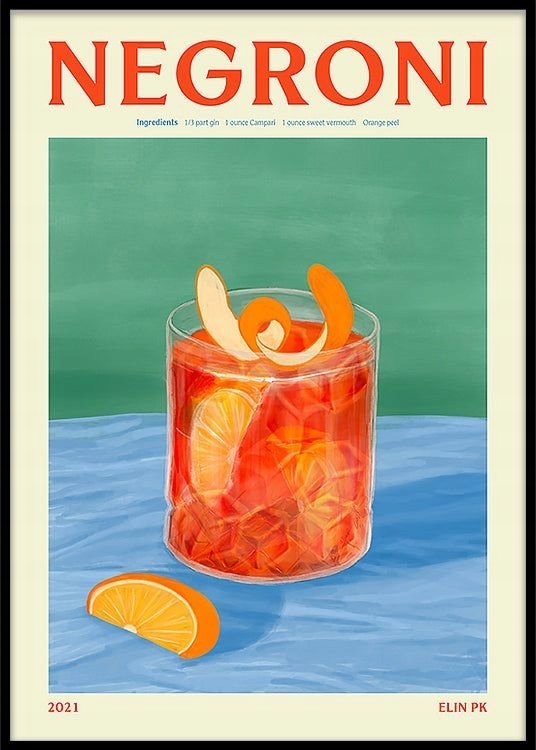 PODKŁADKA POD MYSZ Z Nadrukiem 22x18 cm Negroni Drink Vintage Tekst Prezent