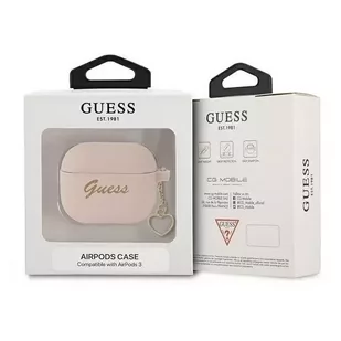 Guess GUA3LSCHSP AirPods 3 cover różowy/pink Silicone Charm Collection - Akcesoria do słuchawek - miniaturka - grafika 3