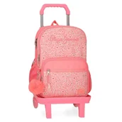 Plecaki szkolne i tornistry - Pepe Jeans Nahid Plecak szkolny z podwójną komorą z wózkiem różowy 30x40x12 cm Poliester by Joumma Bags, Różowy kolor, 30x40x12 cms, Dwukomorowy plecak szkolny z wózkiem - miniaturka - grafika 1