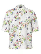 Koszule damskie - Franco Callegari - Damska bluzka lniana, biały|wielokolorowy - miniaturka - grafika 1