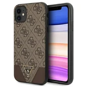 Etui i futerały do telefonów - Guess nakładka do iPhone 11 GUHCN61PU4GHBR brązowa hard case 4G Triangle Collection 8_2274752 - miniaturka - grafika 1