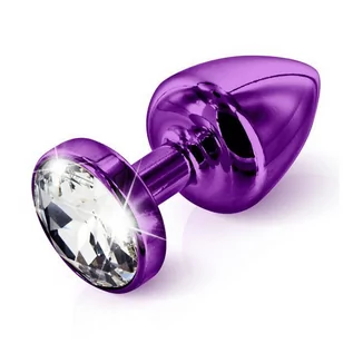 Wibratory analne - Diogol Plug analny zdobiony - Anni Butt Plug Round Purple 25 mm Fioletowy DG033A [6542978] - grafika 1