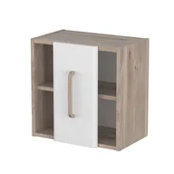 Szafki łazienkowe - Szafka łazienkowa wisząca Krofam Comfy 50 cm dąb castello/biały połysk 147-0015 - miniaturka - grafika 1