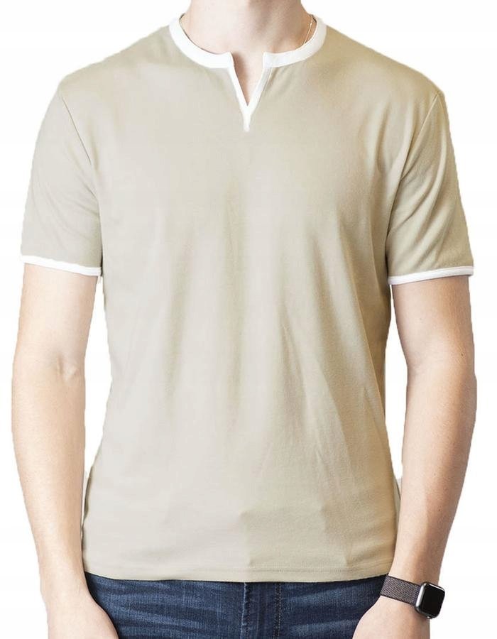 Klasyczna beżowa koszulka T-shirt Spear Point M