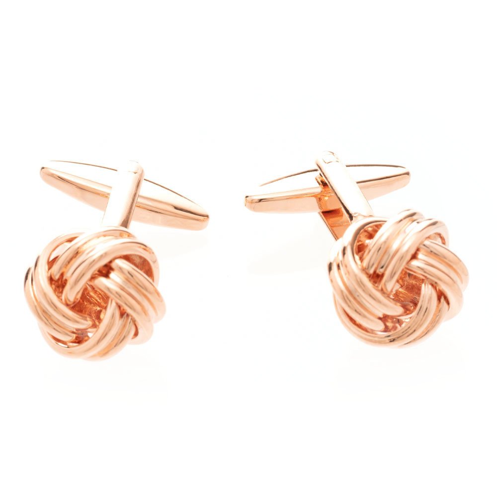 Spinki do mankietów Węzełki w kolorze różowego złota Rose Gold