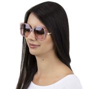 Okulary przeciwsłoneczne - OKULARY przeciwsłoneczne damskie KWADRATOWE różowe - miniaturka - grafika 1