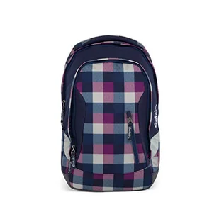 SATCH Berry Carry plecak szkolny, 45 cm, 24 l, Purple Blue Checks - Plecaki szkolne i tornistry - miniaturka - grafika 1