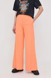 Patrizia Pepe spodnie damskie kolor pomarańczowy szerokie high waist - Spodnie damskie - miniaturka - grafika 1