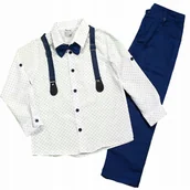 Krawaty i muchy męskie - ELEGANCKI Komplet KOSZULA Mucha SZELKI Galowy 92 - miniaturka - grafika 1