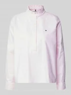 Bluzki damskie - Bluzka z długim rękawem o kroju comfort fit z czystej bawełny - miniaturka - grafika 1