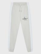 Spodnie i spodenki dla dziewczynek - Calvin Klein Jeans Spodnie dresowe IB0IB01360 Szary Regular Fit - miniaturka - grafika 1