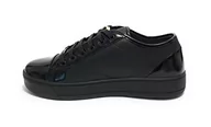 Trampki męskie - Guess buty męskie trampki Udine Carryover skóra czarny US23GU04 FM5UDIFAB12, Czarny, 45 EU - miniaturka - grafika 1