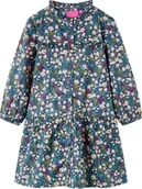 Sukienki i spódniczki dla dziewczynek - vidaXL Sukienka dziecięca z długimi rękawami, ciemnoniebieska, 104 - miniaturka - grafika 1