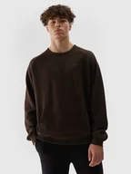 Bluzy sportowe męskie - Męska bluza dresowa nierozpinana bez kaptura 4F 4FWAW24TSWSM1312 - brązowa - miniaturka - grafika 1