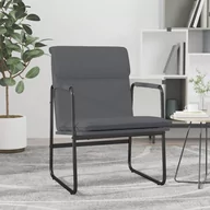 Krzesła - Krzesło wypoczynkowe, szare, 55x64x80 cm, sztuczna skóra - miniaturka - grafika 1