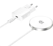 Ładowarki do telefonów - Ładowarka 4smarts Bezprzewodowy zestaw ładujący Qi2/MagSafe-kompa 25W, 1,5m biały 541708 - miniaturka - grafika 1