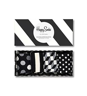 Happy Socks 4-Pack Classic Black & White Socks Gift Set, kolorowe i zabawne, Skarpetki dla kobiet i mężczyzn, Czarny-Biały (41-46) - Skarpetki męskie - miniaturka - grafika 1