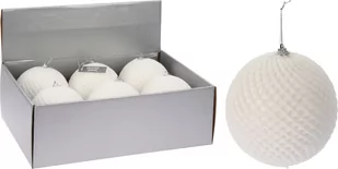 Bombka Świąteczna Z Brokatem 120mm Biała Lumarko! - Bombki - miniaturka - grafika 1