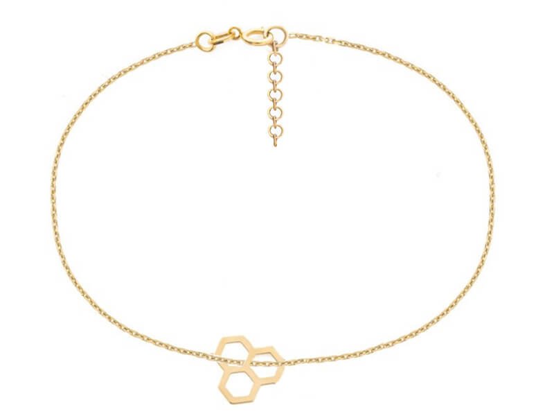 Złota Bransoletka 585 Celebrytka Plaster Miodu 0,74G