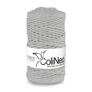 ColiNea/Sznurek bawełniany z bawełnianym rdzeniem, pleciony, 3mm, 100m, jasny szary - Półfabrykaty do biżuterii - miniaturka - grafika 1