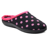 Kapcie damskie - Kapcie damskie pantofle domowe Inblu EC-90 czarne w kropki zakryte palce-36 - miniaturka - grafika 1