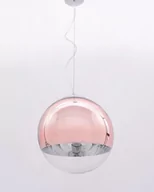 Lampy sufitowe - Lumina Deco Szklana LAMPA wisząca IBIZA LDP 108 R GD) Deco okrągła OPRAWA zwis kula ball różowe złoto - miniaturka - grafika 1