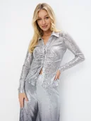 Koszule damskie - Mohito - Koszula z cekinami - szary - miniaturka - grafika 1