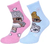 Skarpetki dla dzieci - 2x niebiesko-różowe, ciepłe skarpetki LOL SURPRISE - Rozmiar - 3-6 lat 26.5-30.5 - miniaturka - grafika 1