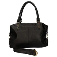 Torebki damskie - Torebka damska elegancka czarna ze złotymi detalami - miniaturka - grafika 1