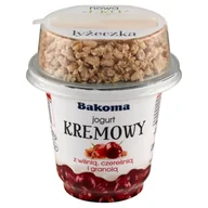 Kefiry, jogurty, maślanki - Bakoma - Jogurt kremowy z wiśnią. czereśnią i granolą - miniaturka - grafika 1