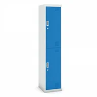 Szafki BHP - B2B Partner Szafka szatniowa dwudrzwiowa, 1800 x 380 x 450 mm, szara/niebieska CY-017 RAL7035/5012 - miniaturka - grafika 1