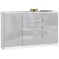 Komody - KOMODA K 160 cm 2 DRZWI 4 SZUFLADY METALIK WYSOKI POŁYSK - miniaturka - grafika 1