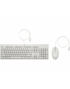 HP Zestaw Przewodowa mysz i klawiatura 225 biały 86J24AA 86J24AA#ABB - Zestawy myszka + klawiatura - miniaturka - grafika 1
