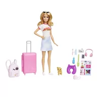 Lalki dla dziewczynek - Barbie - Lalka Barbie Malibu Z Pieskiem W Podróży - miniaturka - grafika 1