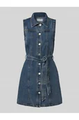 Sukienki - Sukienka jeansowa z wiązanym paskiem model ALVI - Noisy May - miniaturka - grafika 1