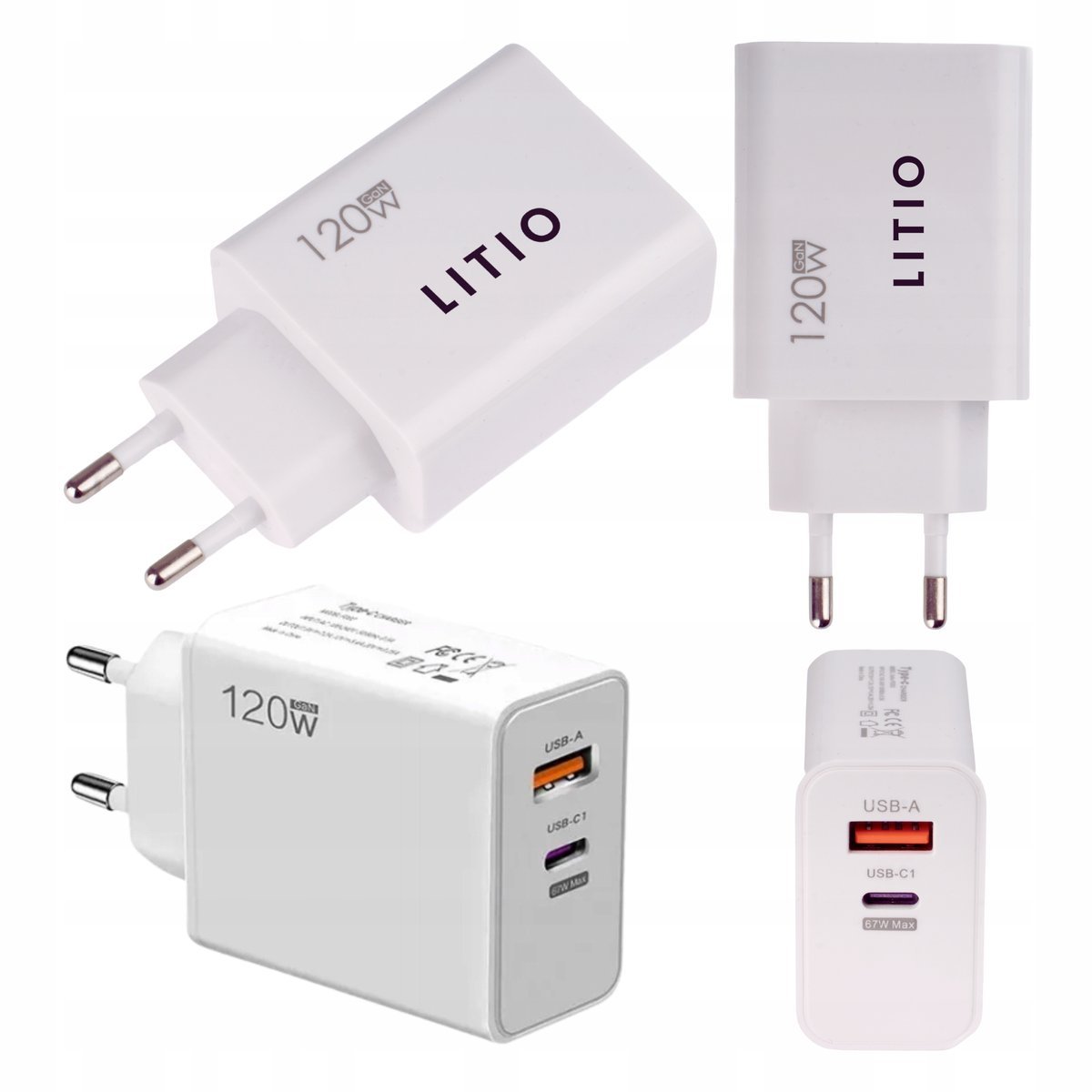 Ładowarka Szybka USB C USB A Turbo Sieciowa 100W Uniwersalna Sieciowa