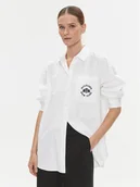 Koszule damskie - Tommy Hilfiger Koszula Varsity WW0WW39682 Biały Oversize - miniaturka - grafika 1