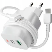 Ładowarki do telefonów - SZYBKA Ładowarka sieciowa USB TYP-C 3A PD 20W 3000mA KOSTKA + KABEL TYP-C - miniaturka - grafika 1