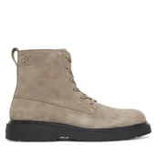 Botki męskie - Trzewiki Calvin Klein Combat Ess Lace Up Zip Boot Su YM0YM01371 Szary - miniaturka - grafika 1