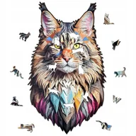 Puzzle - Puzzle Maine Coon Kot 150 elementów trudne Puzzle Drewniane Kot L - miniaturka - grafika 1