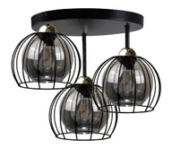 Lampy sufitowe - Żyrandol natynkowy SOLO BLACK 3xE27/60W/230V śr. 30 cm czarny/złoty - miniaturka - grafika 1