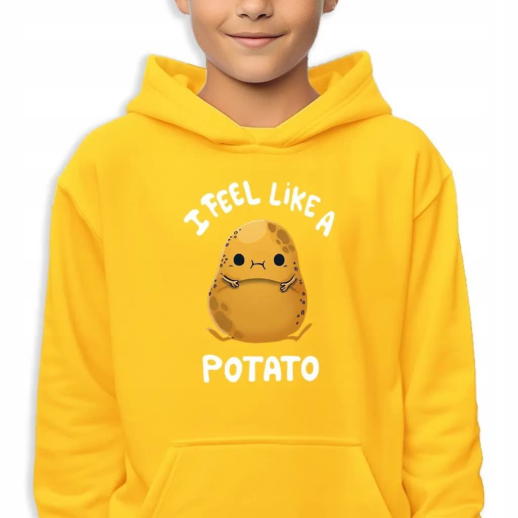 Bluza Dziecięca Z Kapturem Bawełniana 116 Cm I Feel Like A Potato Wzory