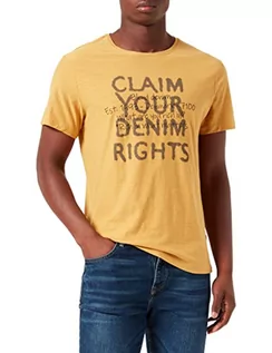 Koszulki męskie - Blend Męski T-shirt 20714561, 161139/Amber Gold, L - grafika 1