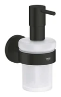 Mydelniczki i dozowniki mydła - Grohe QuickFix Start - Dozownik mydła z uchwytem, szkło/czarny mat 411952430 - miniaturka - grafika 1