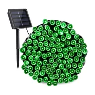 Lampy ogrodowe - 22-metrowe świąteczne lampki solarne, 200 diod LED, 8 trybów, wodoodporne, do ogrodu, na wesele, na urodziny, zielone - miniaturka - grafika 1