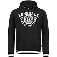 Bluzy męskie - Lonsdale Męska bluza z kapturem Daccombe, czarny/biały, XXL - miniaturka - grafika 1