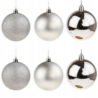 Bombki - Bombki Srebrne Zestaw Bombek Choinkowych 6szt Nietłukące Bombka Na Choinkę - miniaturka - grafika 1
